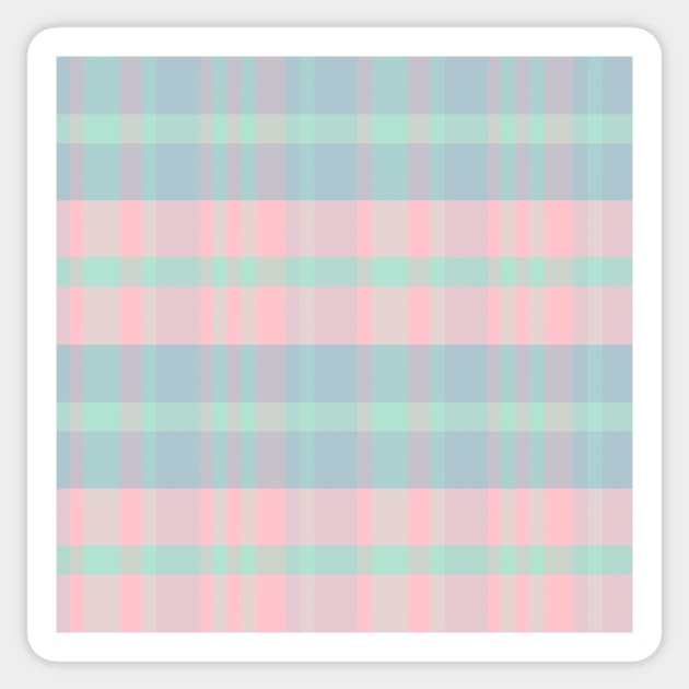 Pastel Aesthetic Iagan 1 Hand Drawn Textured Plaid Pattern Sticker by GenAumonier